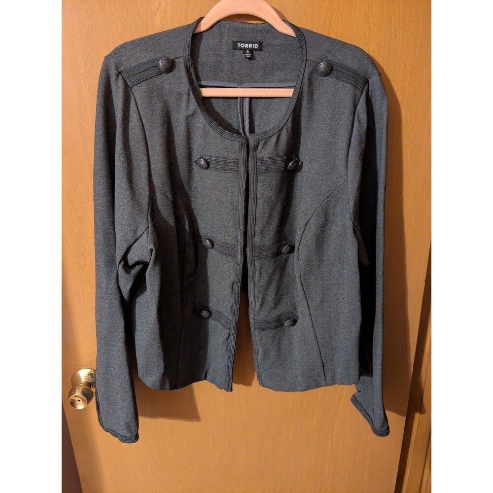 Torrid 3x Blazer Jacket Fitted Military Style